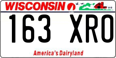 WI license plate 163XRO
