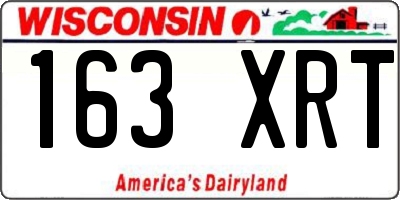 WI license plate 163XRT