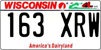 WI license plate 163XRW