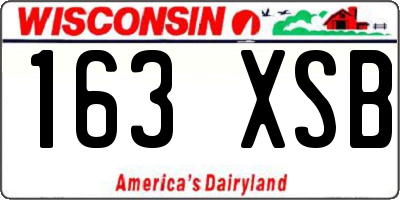 WI license plate 163XSB