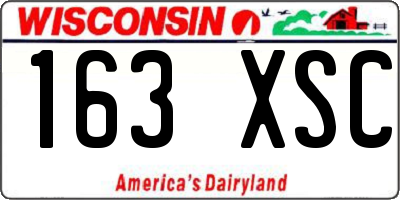 WI license plate 163XSC