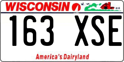 WI license plate 163XSE
