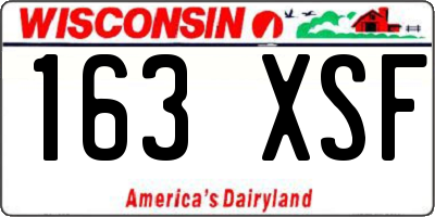 WI license plate 163XSF