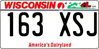 WI license plate 163XSJ