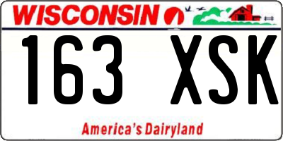 WI license plate 163XSK