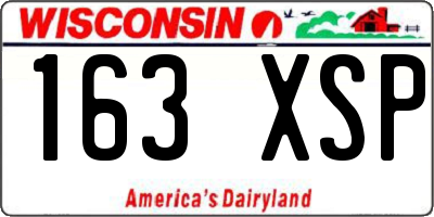 WI license plate 163XSP
