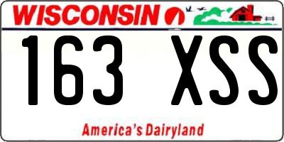 WI license plate 163XSS