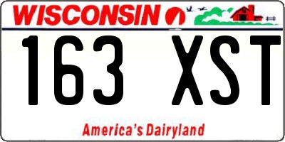 WI license plate 163XST