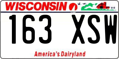 WI license plate 163XSW