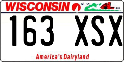 WI license plate 163XSX
