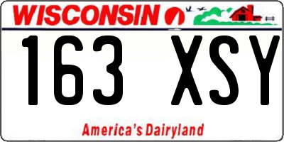 WI license plate 163XSY