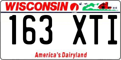 WI license plate 163XTI