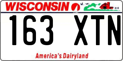 WI license plate 163XTN