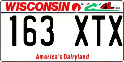 WI license plate 163XTX