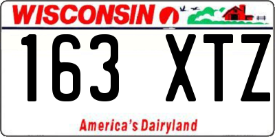 WI license plate 163XTZ