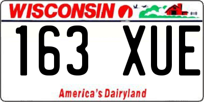 WI license plate 163XUE