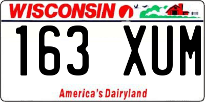 WI license plate 163XUM