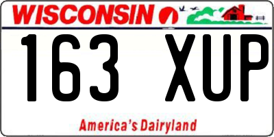 WI license plate 163XUP