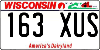 WI license plate 163XUS