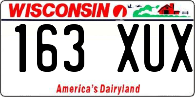 WI license plate 163XUX