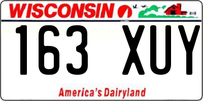 WI license plate 163XUY