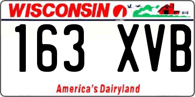 WI license plate 163XVB