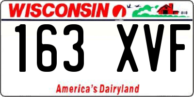 WI license plate 163XVF