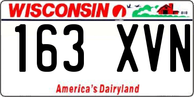 WI license plate 163XVN