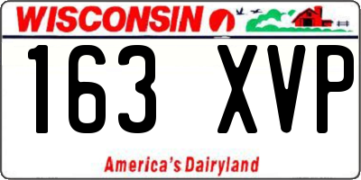 WI license plate 163XVP