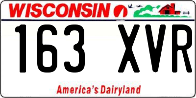 WI license plate 163XVR