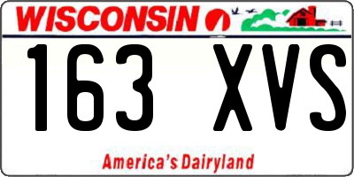WI license plate 163XVS