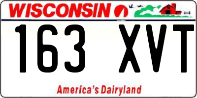 WI license plate 163XVT