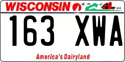 WI license plate 163XWA