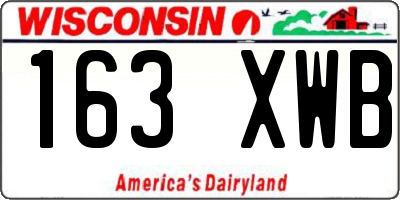 WI license plate 163XWB