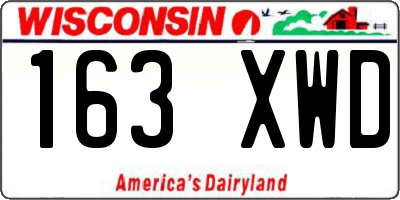 WI license plate 163XWD