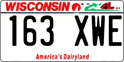 WI license plate 163XWE