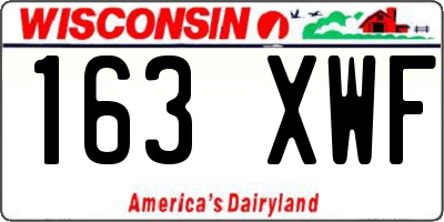 WI license plate 163XWF