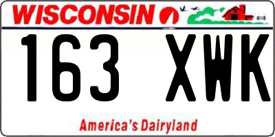 WI license plate 163XWK