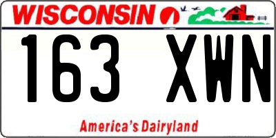 WI license plate 163XWN