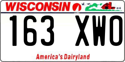 WI license plate 163XWO