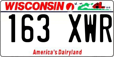 WI license plate 163XWR