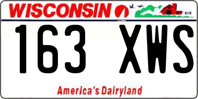 WI license plate 163XWS