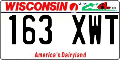 WI license plate 163XWT