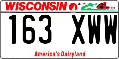 WI license plate 163XWW