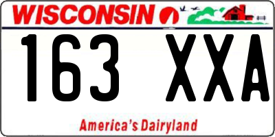 WI license plate 163XXA