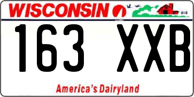 WI license plate 163XXB