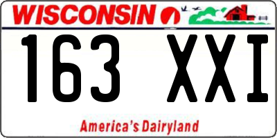 WI license plate 163XXI