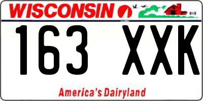 WI license plate 163XXK