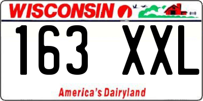 WI license plate 163XXL