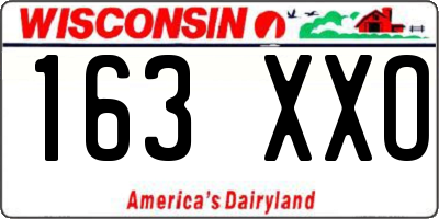 WI license plate 163XXO